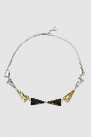 Patrizia Pepe Brass And Glass Necklace Yeşil | IWG081923