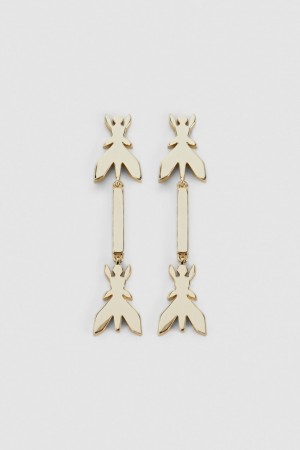 Patrizia Pepe Brass Drop Earrings Altın | CTR426509