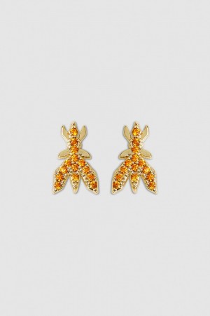 Patrizia Pepe Brass Earrings Turuncu | VHB546783