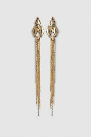 Patrizia Pepe Brass Pendant Earrings Altın | GAZ401956