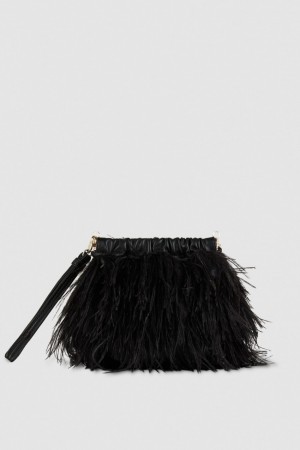 Patrizia Pepe Crossbody Bag With Feathers Siyah | UAV042176