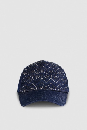 Patrizia Pepe Denim Fly Monogram Baseball Cap Açık Mavi | FDN942835