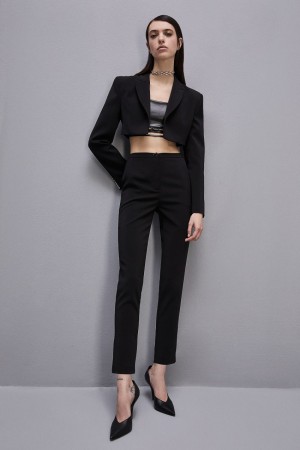 Patrizia Pepe Essential Cigarette Pants Siyah | LXQ529480