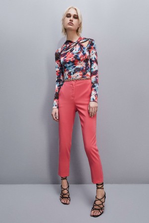 Patrizia Pepe Essential Cigarette Pants Pembe | GCQ971853