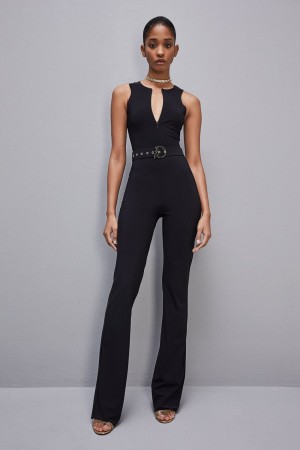 Patrizia Pepe Essential Stretch Technical Jersey Bodysuit Siyah | LHA364120