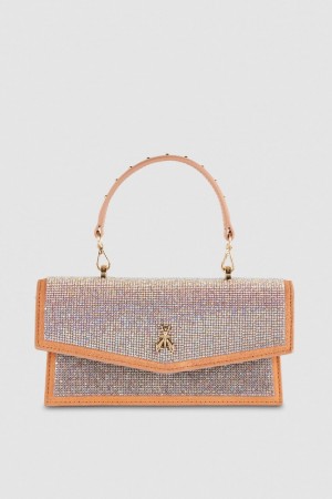 Patrizia Pepe Fly Bamby Shoulder Bag With Rhinestones Pembe | TUH478652