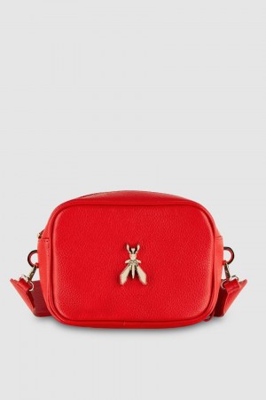 Patrizia Pepe Fly Camera Leather Shoulder Bag Kırmızı | AFJ308572