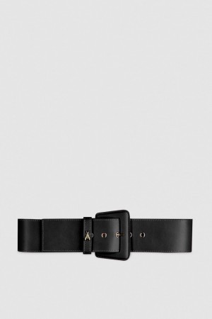 Patrizia Pepe High-waisted Belt With Leather Lining Siyah | LKM021789