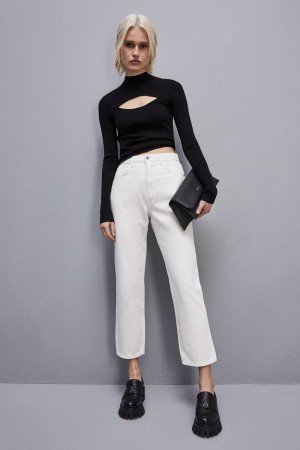 Patrizia Pepe High-waisted Denim Pants Beyaz | DHL971584