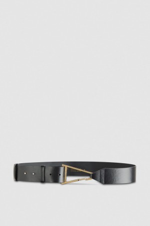 Patrizia Pepe High-waisted Leather Belt Siyah | WRU867102