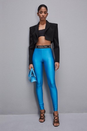 Patrizia Pepe Leggings In Technical Stretch Jersey Açık Mavi | XCW819450