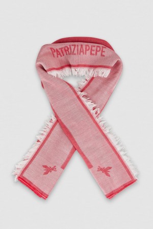 Patrizia Pepe Logo Print Scarf Pembe | TRA710845