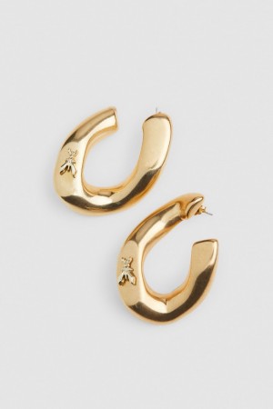 Patrizia Pepe Metal Earrings Altın | BLH623408