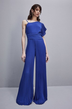 Patrizia Pepe One-shoulder Long-cut Jumpsuit Açık Mavi | DXY051763