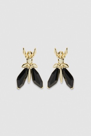 Patrizia Pepe Precious Fly Earrings With Stones Siyah | PNH950423