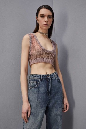 Patrizia Pepe Sleeveless Cropped Top Mor | CWL978263