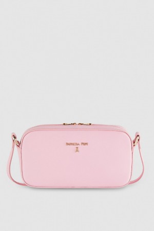 Patrizia Pepe Small Graphic Case Shoulder Bag Pembe | LMS975640