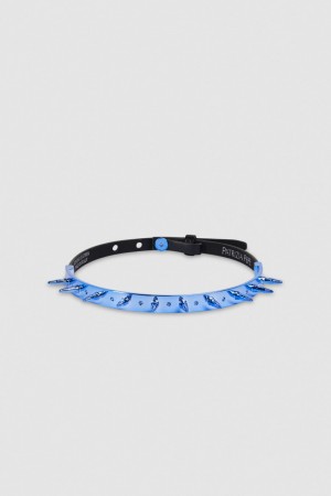 Patrizia Pepe Studded Leather Choker Mavi | OJH571628