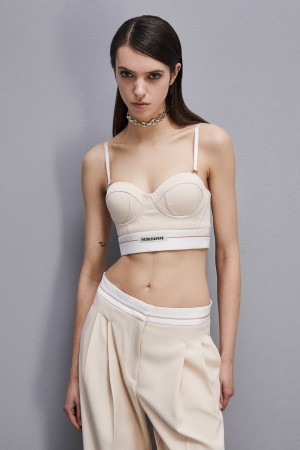 Patrizia Pepe Tailored Bustier With Belt Bej Rengi | HCY316485