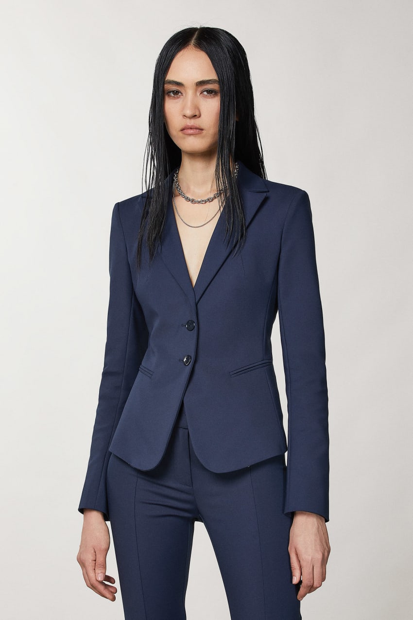 Patrizia Pepe 2-button Slim Jacket Mavi | XRN523417