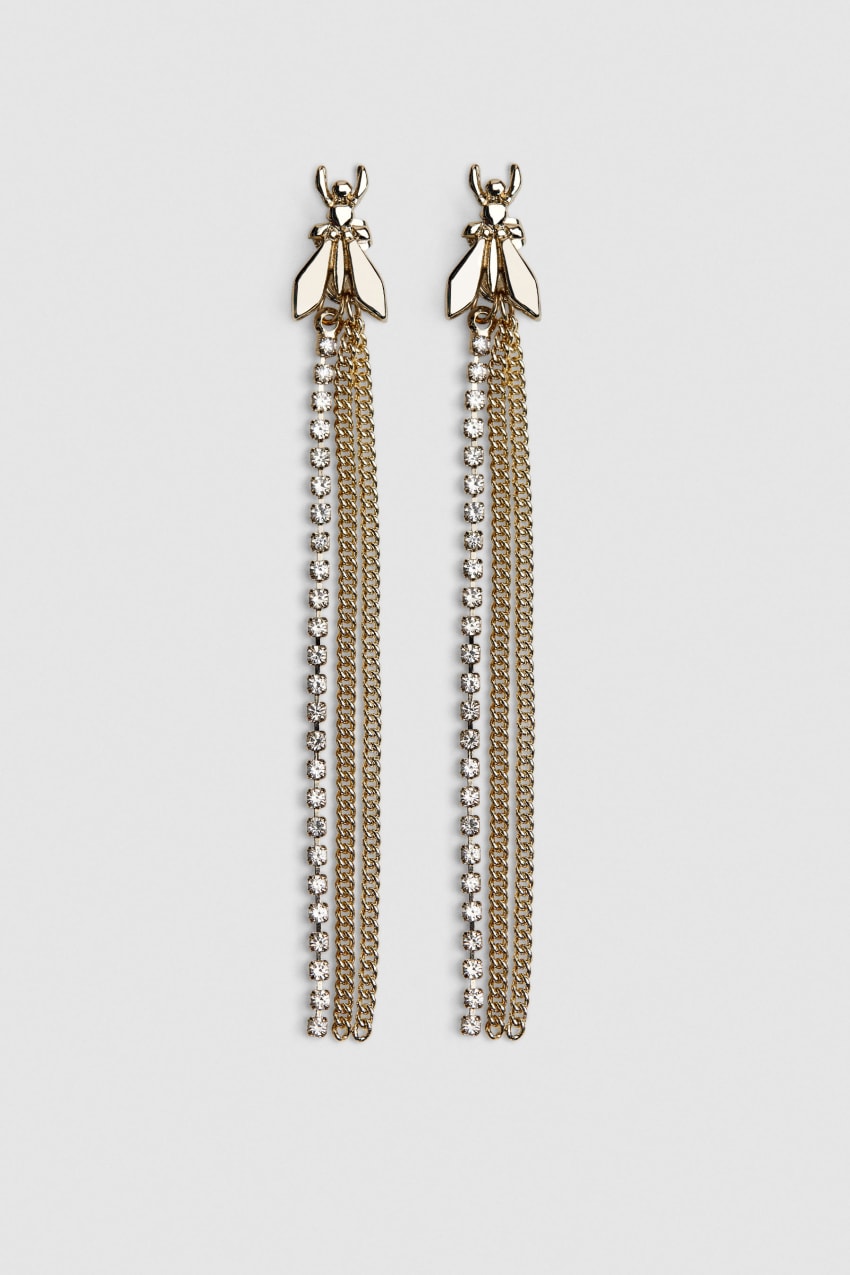 Patrizia Pepe Brass And Glass Earrings Altın | MVD827461