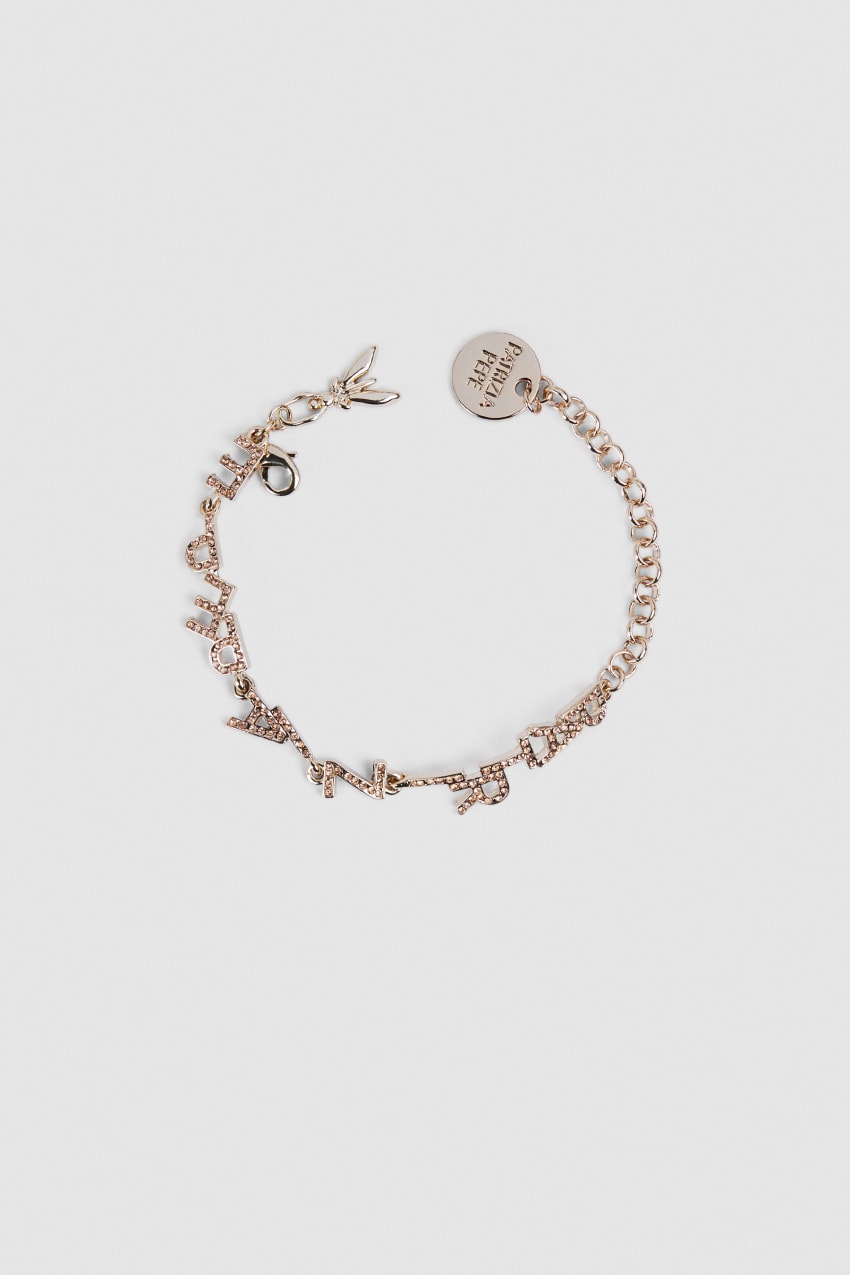 Patrizia Pepe Brass Bracelet With Rhinestones Altın | LSH412935