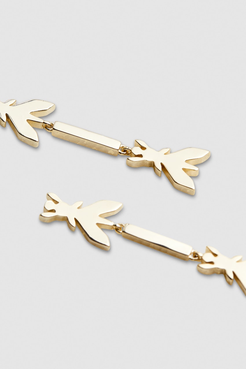 Patrizia Pepe Brass Drop Earrings Altın | CTR426509