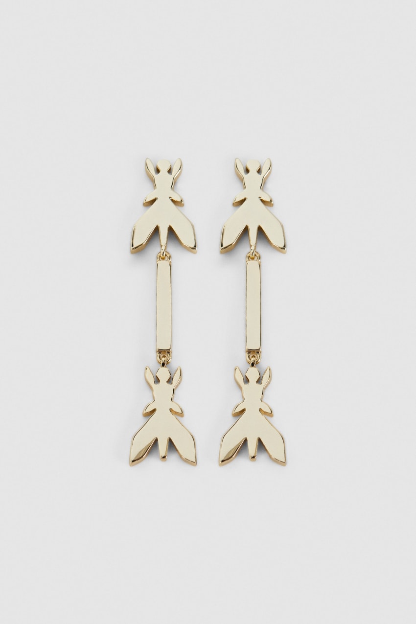 Patrizia Pepe Brass Drop Earrings Altın | CTR426509