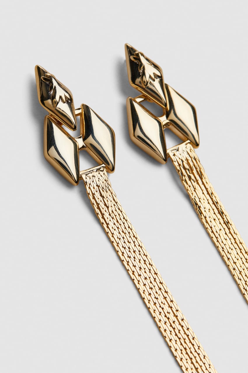 Patrizia Pepe Brass Pendant Earrings Altın | GAZ401956