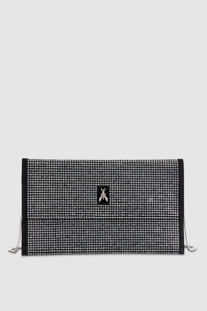 Patrizia Pepe Clutch Bag With Rhinestones And Shoulder Strap Siyah | IHY308659