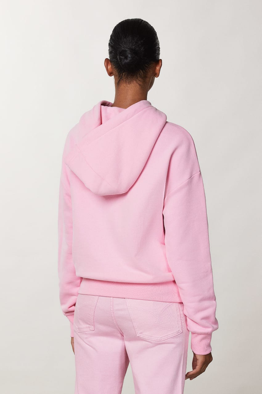 Patrizia Pepe Cotton Sweatshirt With Hood Pembe | LTV459623