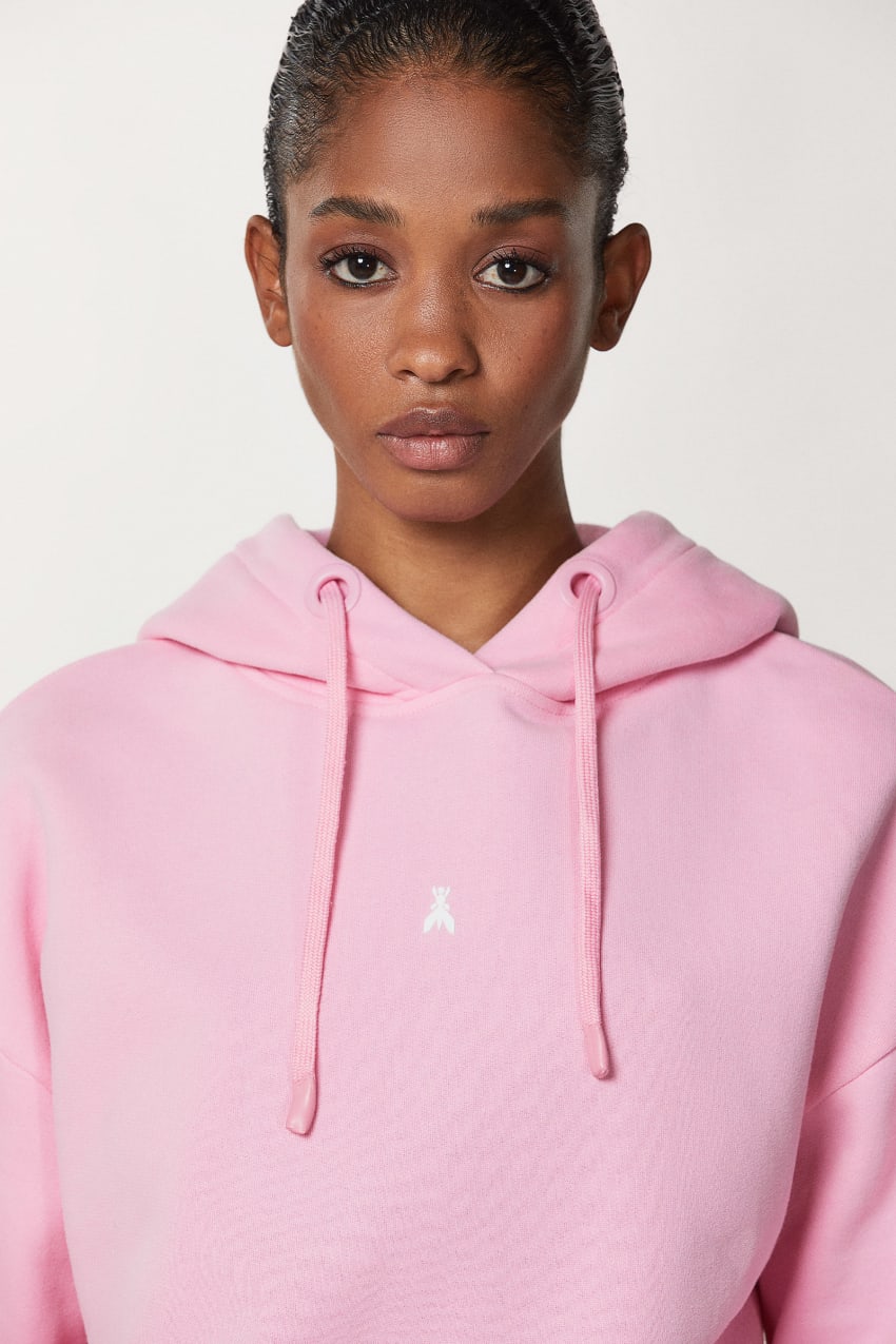 Patrizia Pepe Cotton Sweatshirt With Hood Pembe | LTV459623