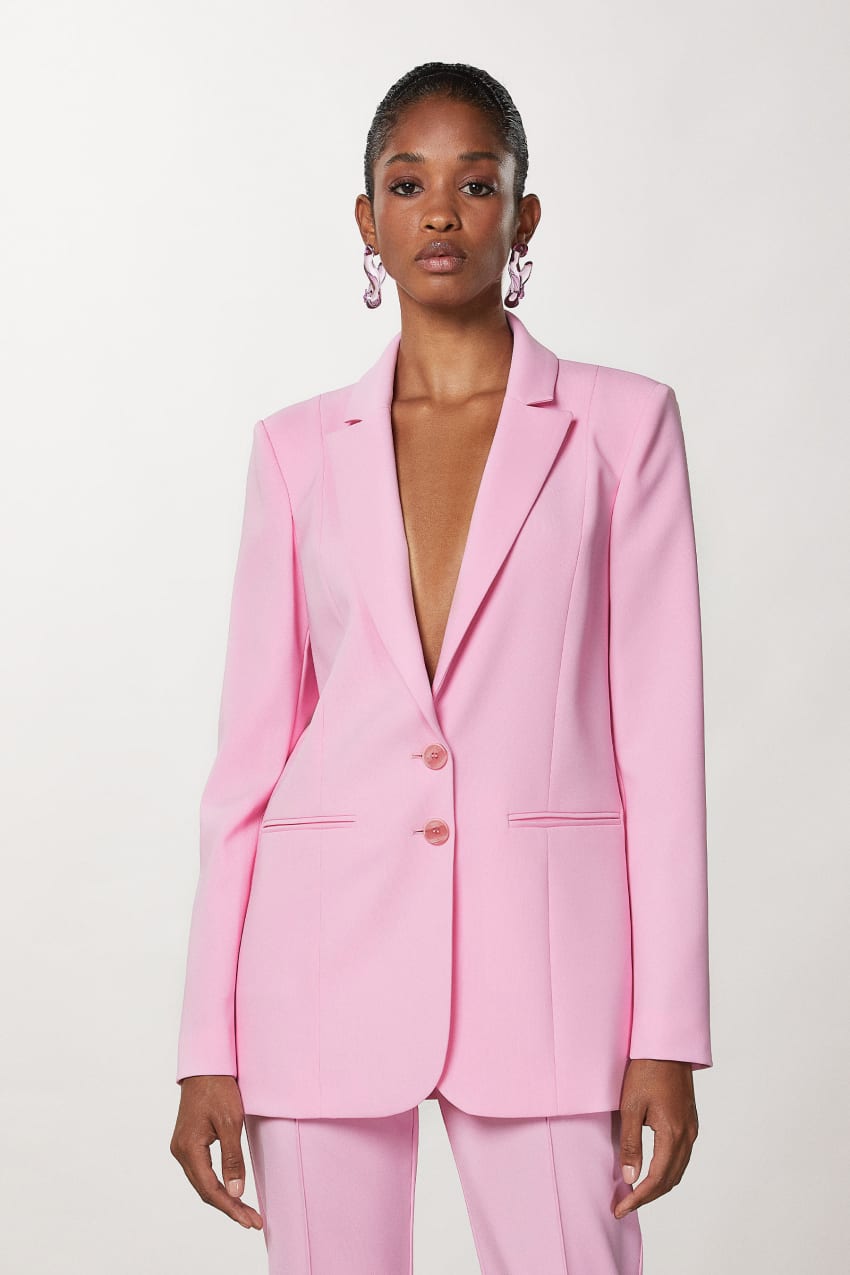 Patrizia Pepe Crepe Blazer Jacket Pembe | QUV261435