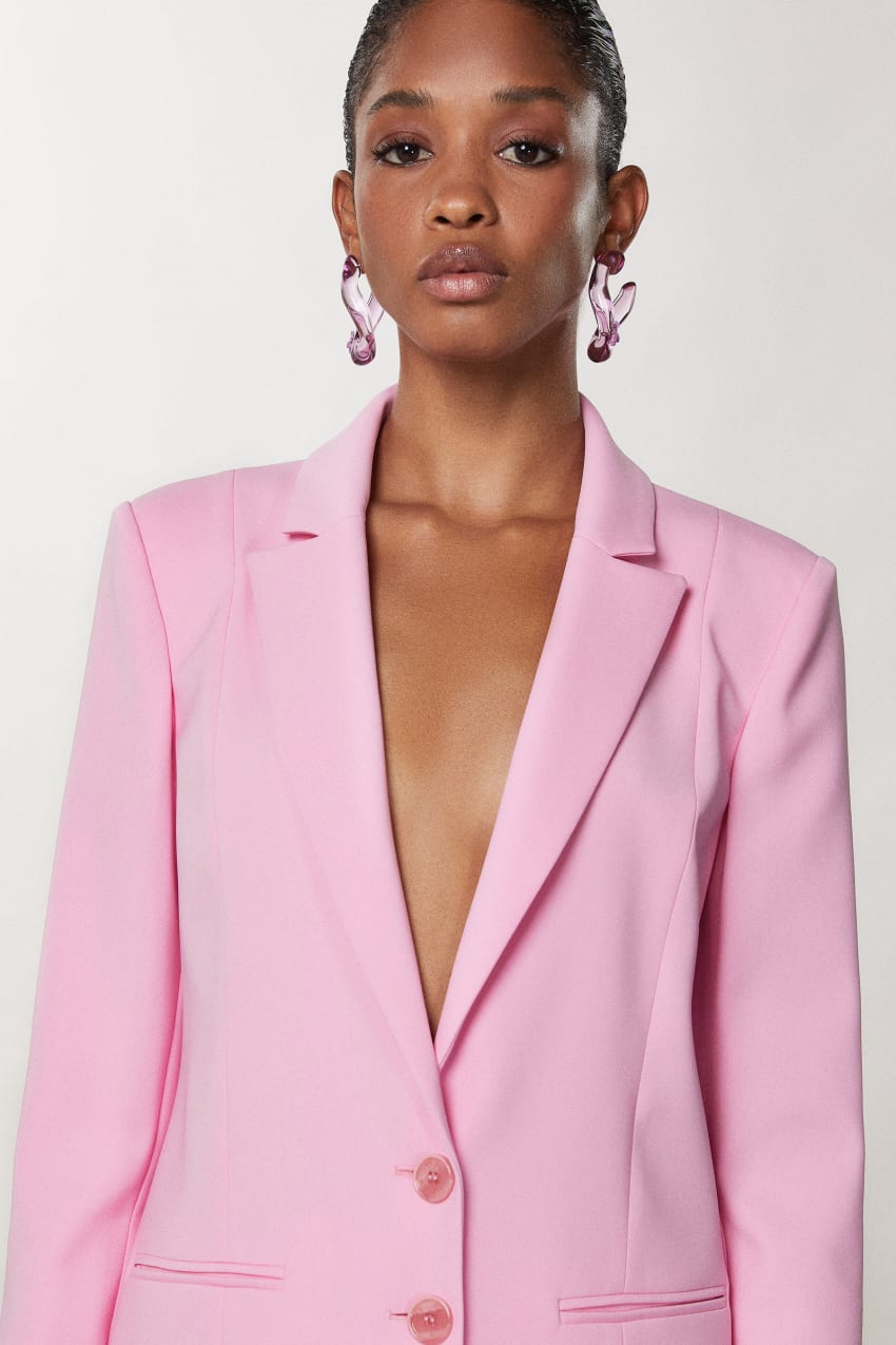 Patrizia Pepe Crepe Blazer Jacket Pembe | QUV261435