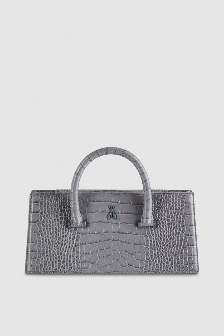 Patrizia Pepe Crocodile-print Fly Bamby Gri | MSF081364