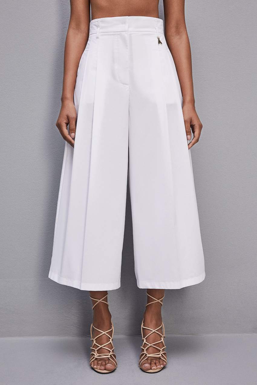 Patrizia Pepe Cropped Over Fit Pants Beyaz | PNH598021