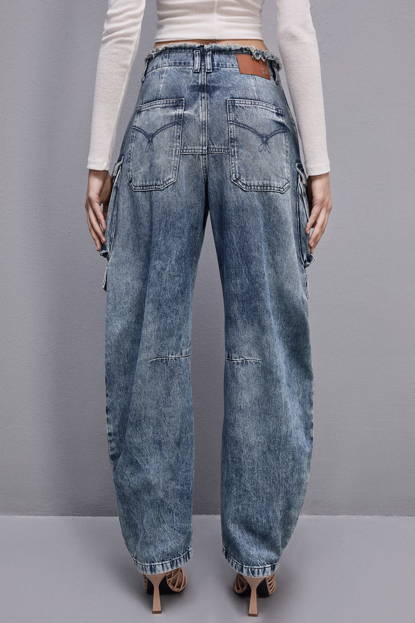 Patrizia Pepe Denim Cargo Pants Açık Mavi | KIZ568473