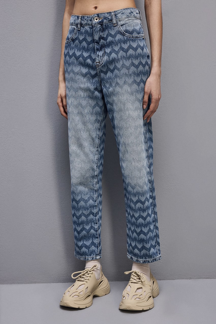 Patrizia Pepe Denim Cigarette Pants Mavi | ATS805942