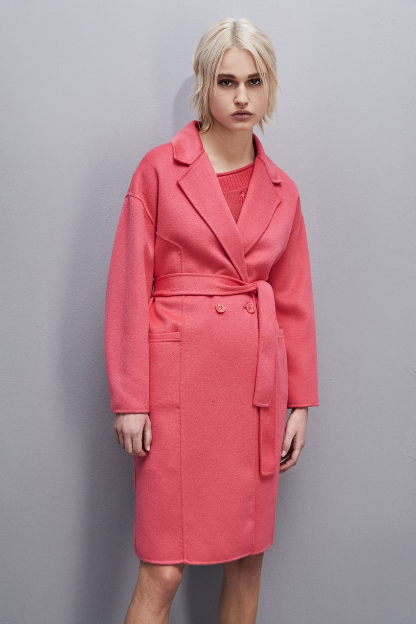 Patrizia Pepe Double Cloth Coat Pembe | CIV201794