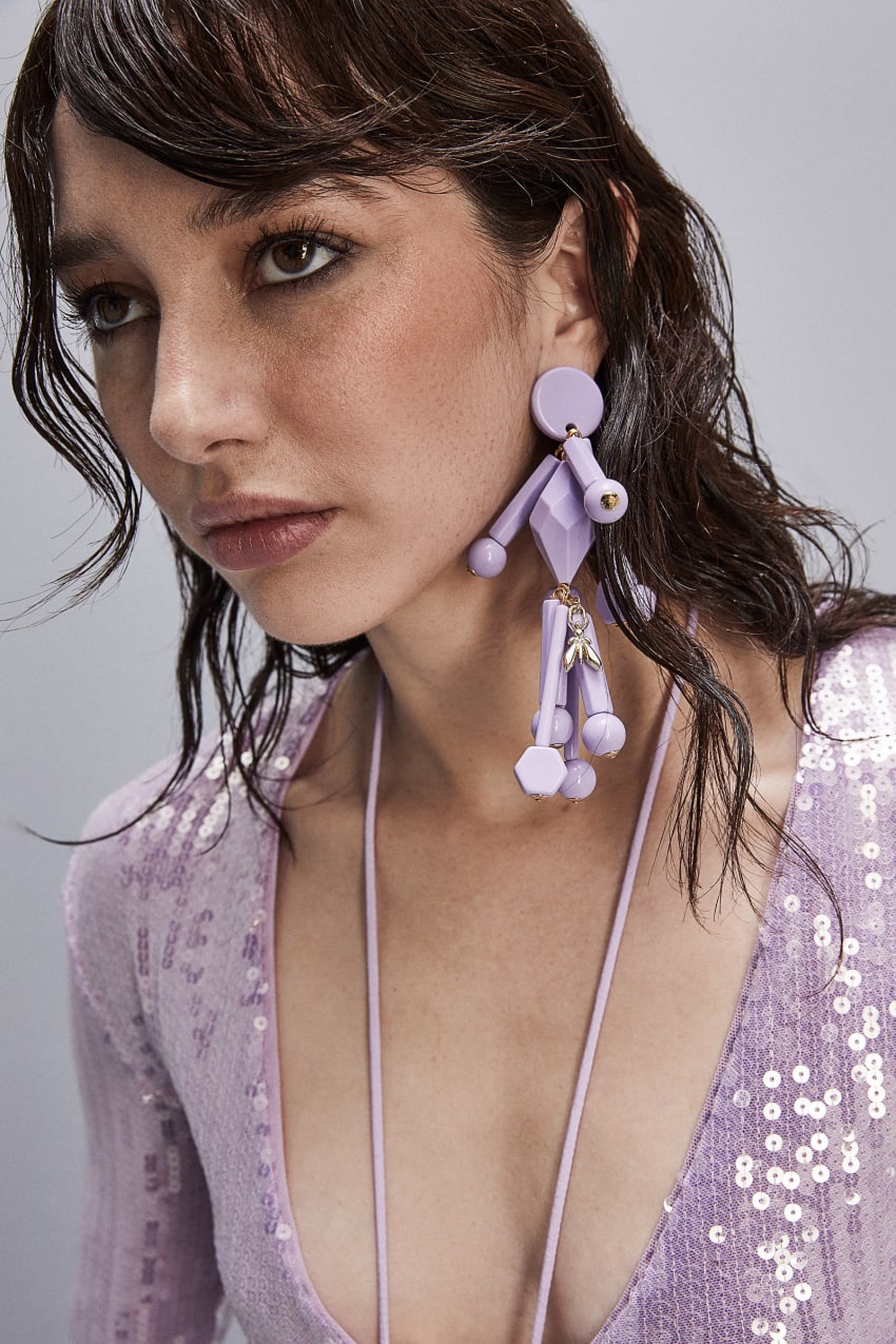 Patrizia Pepe Earrings With Techno Pop Fly Appliqué Pembe | HKN653270