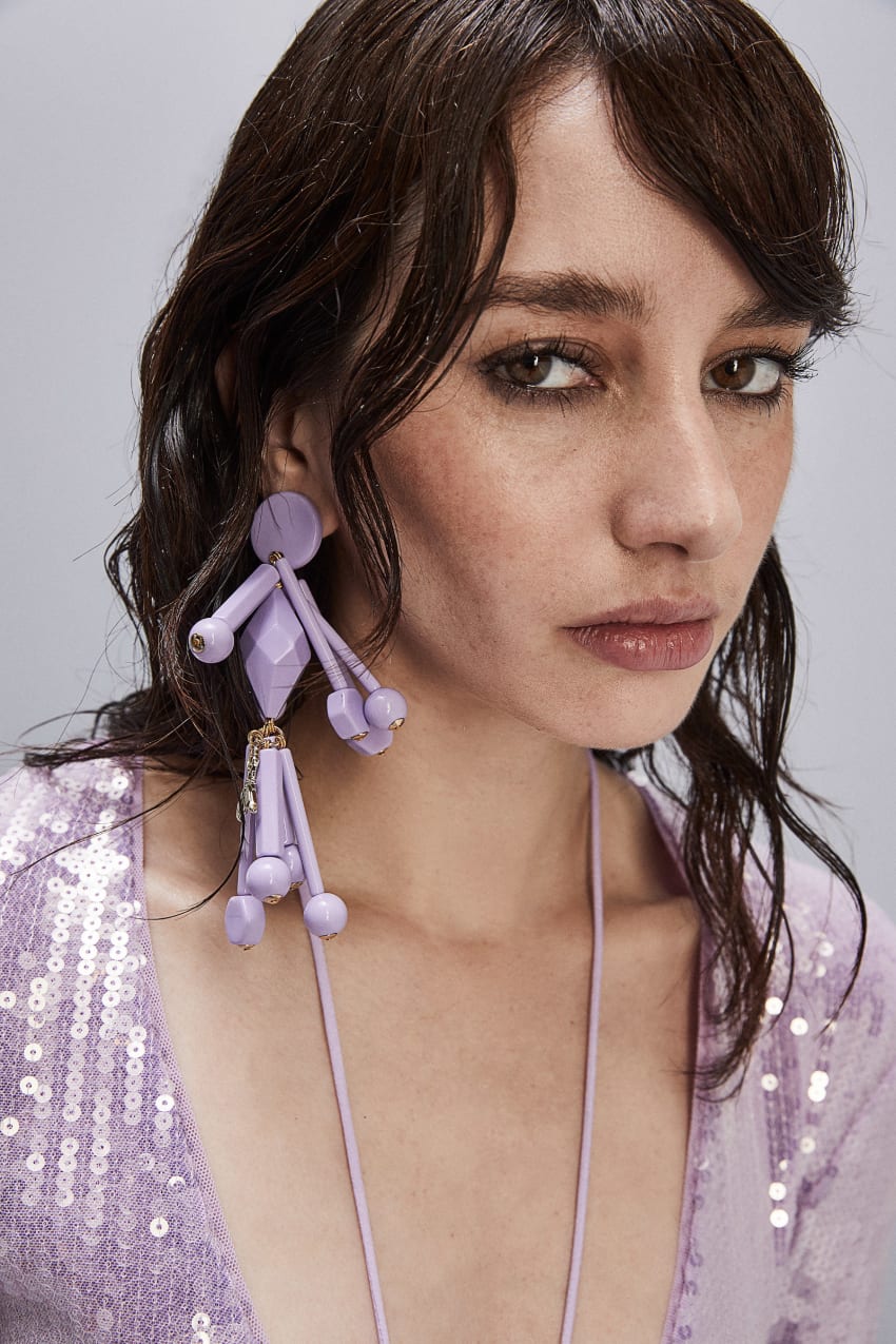 Patrizia Pepe Earrings With Techno Pop Fly Appliqué Pembe | HKN653270