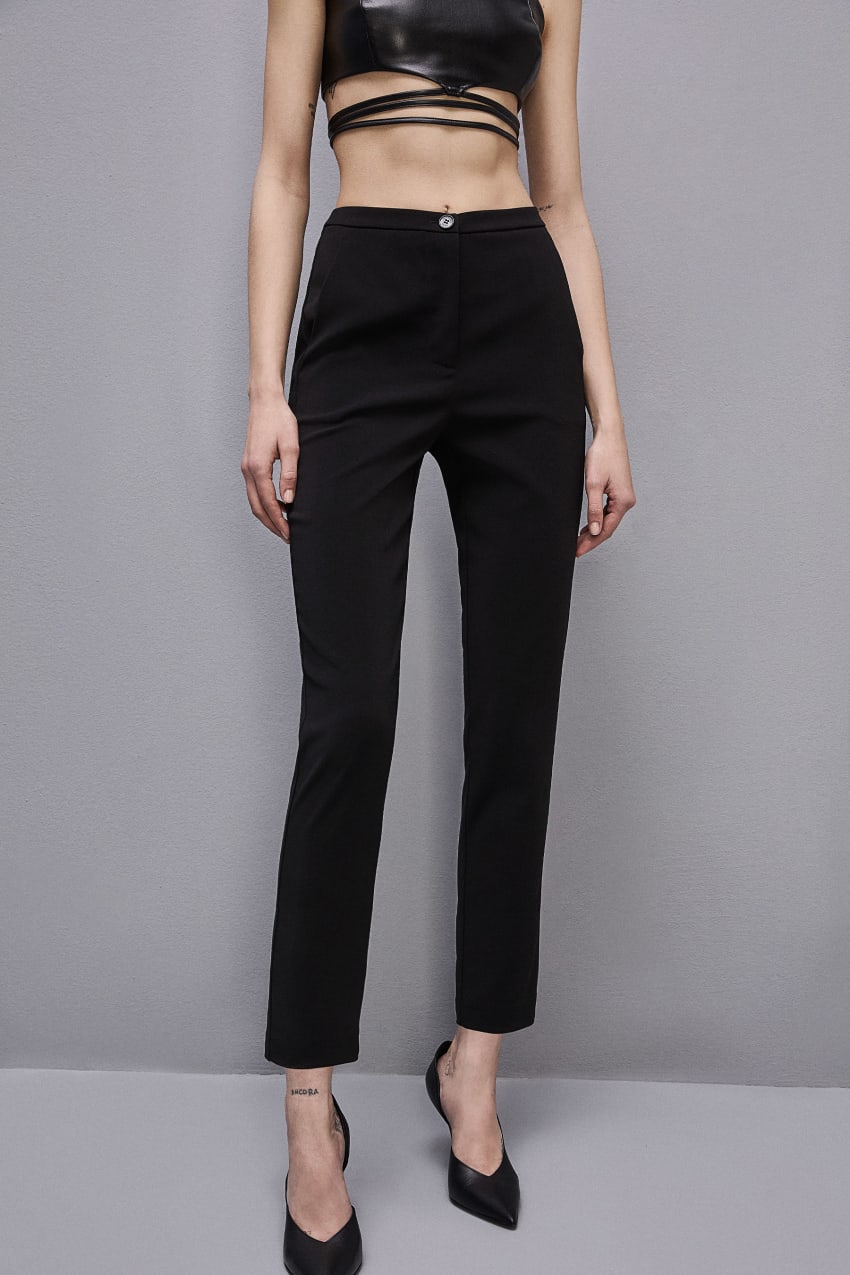 Patrizia Pepe Essential Cigarette Pants Siyah | LXQ529480