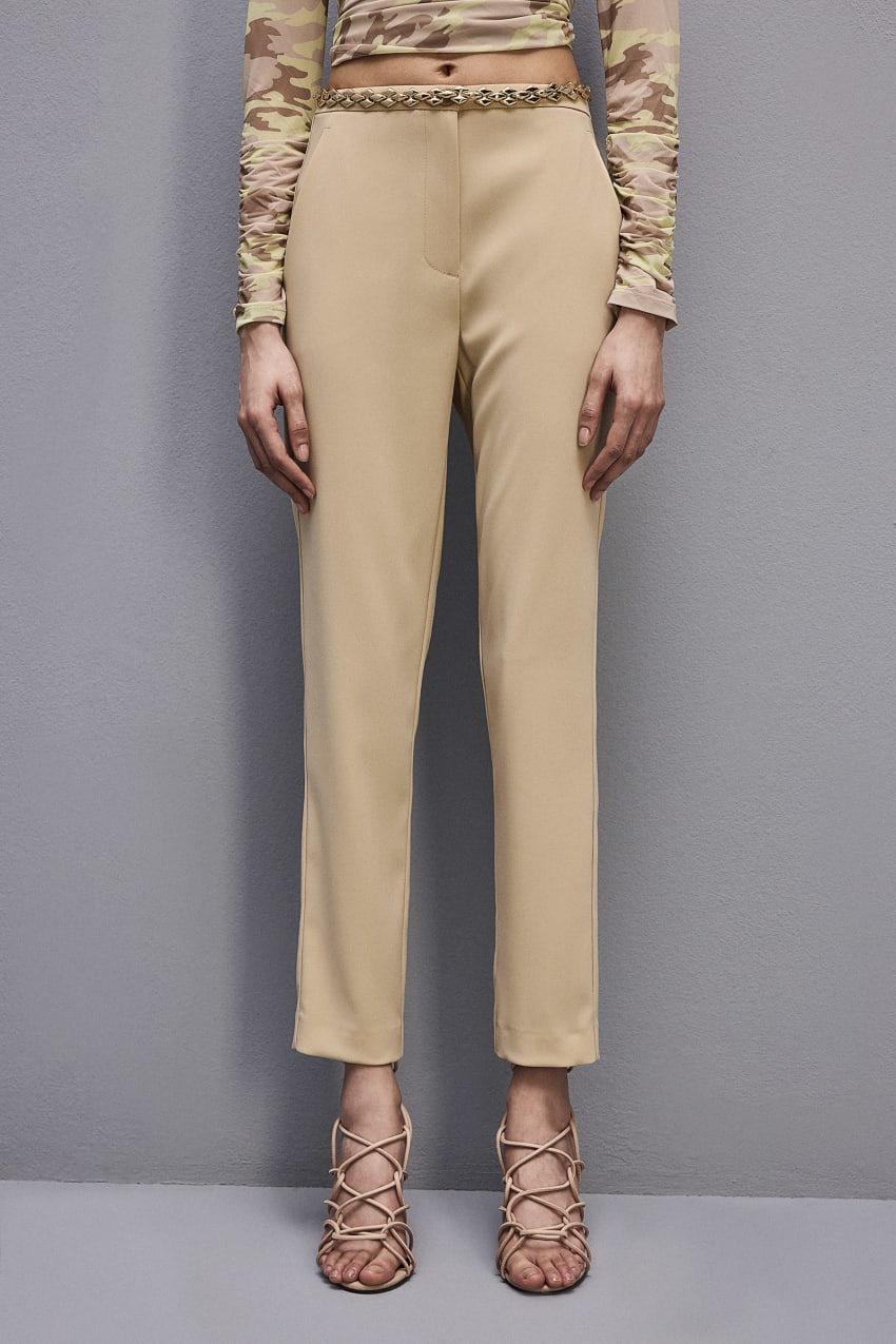 Patrizia Pepe Essential Cigarette Pants Bej Rengi | YHT179382