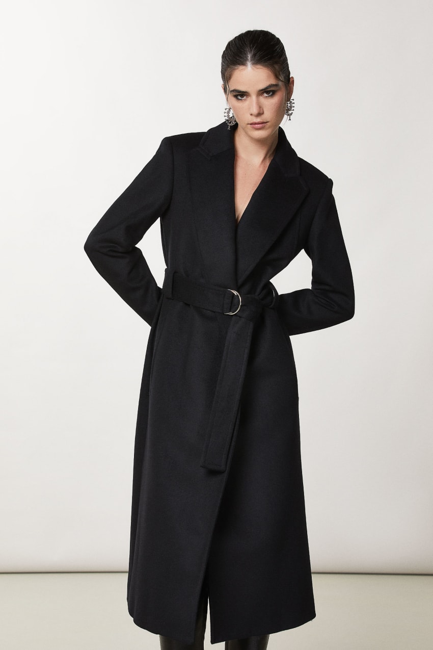 Patrizia Pepe Essential Coat With Belt Siyah | OQA694103