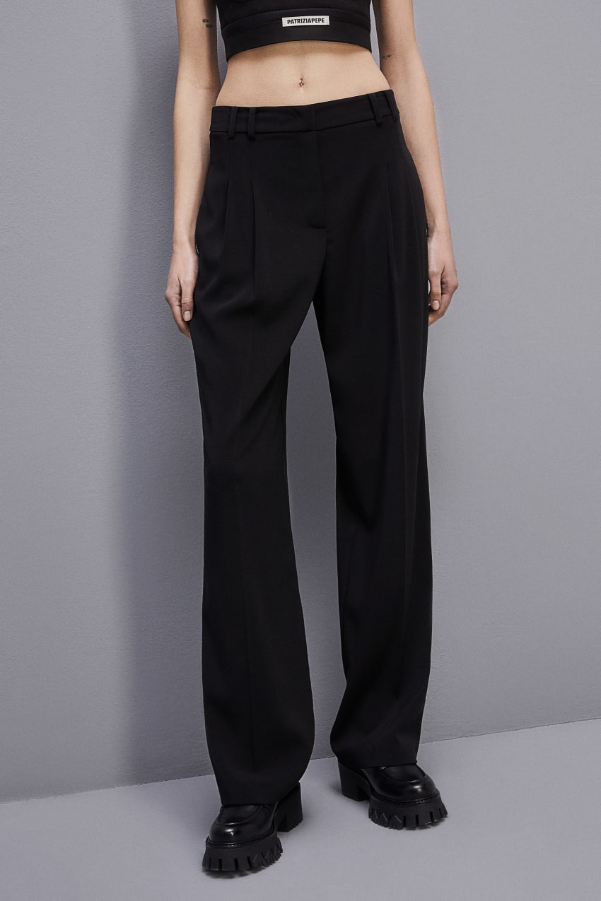 Patrizia Pepe Essential Crepe Pants Siyah | UFD682503