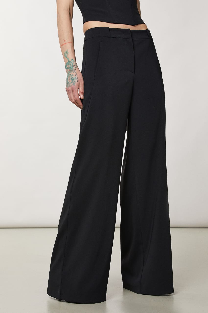 Patrizia Pepe Essential Palazzo Pants Siyah | XLR652983