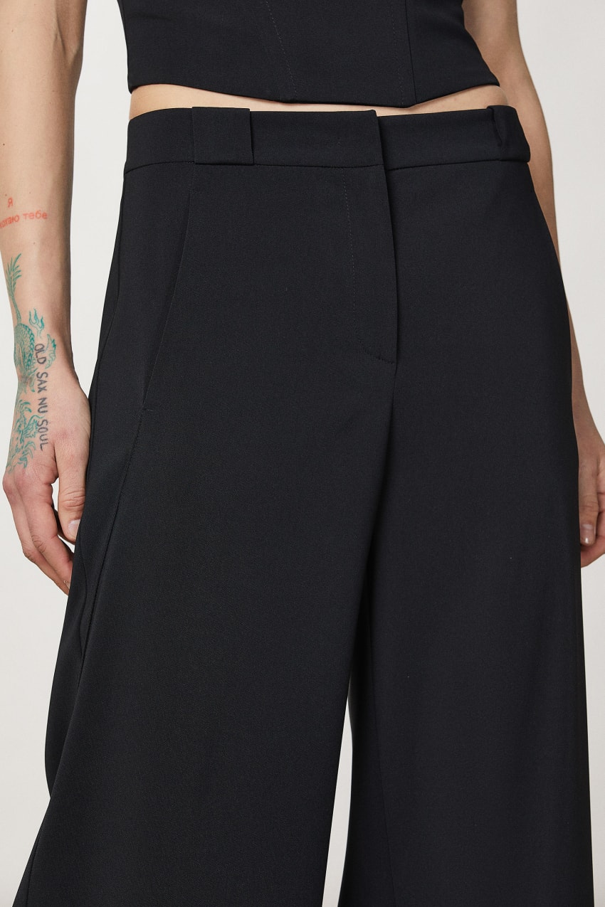 Patrizia Pepe Essential Palazzo Pants Siyah | XLR652983