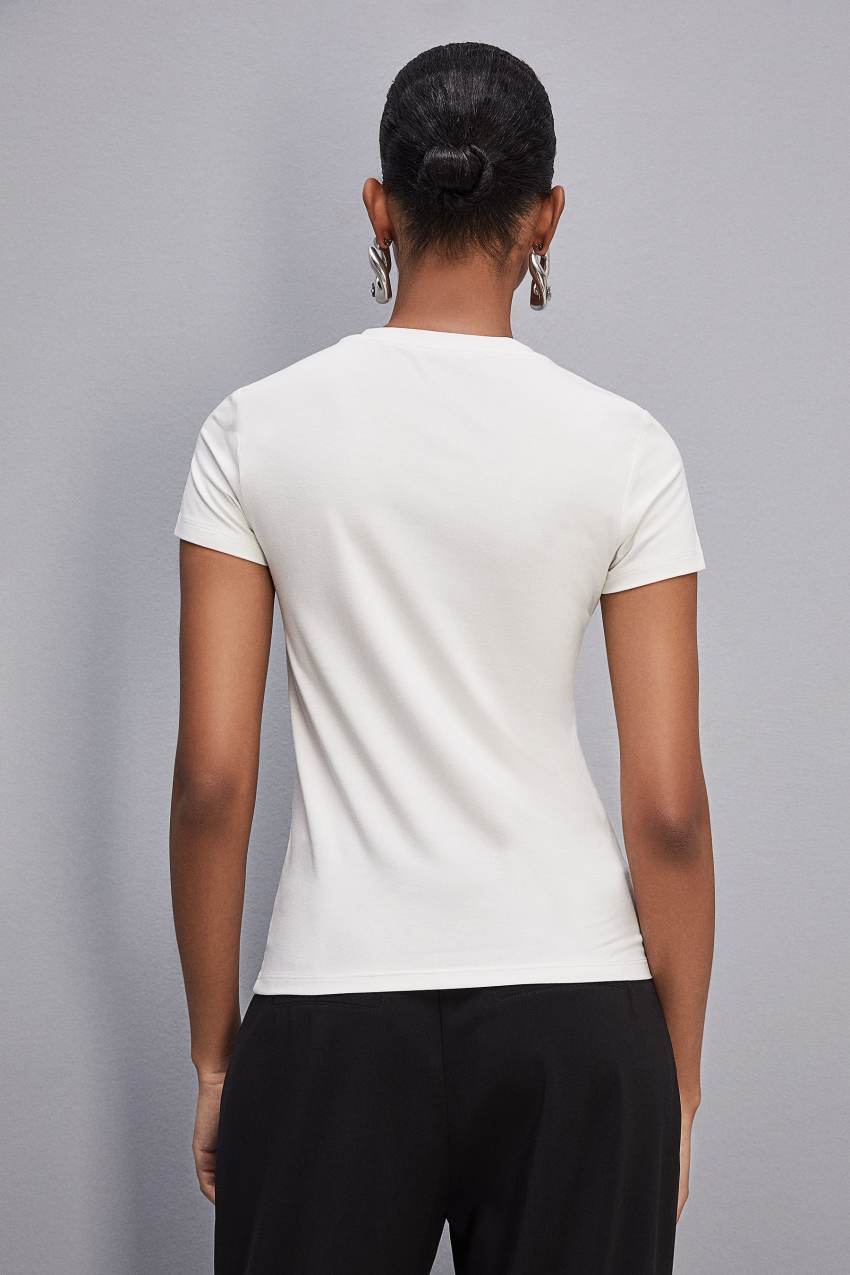 Patrizia Pepe Essential T-shirt Beyaz | XLM716835