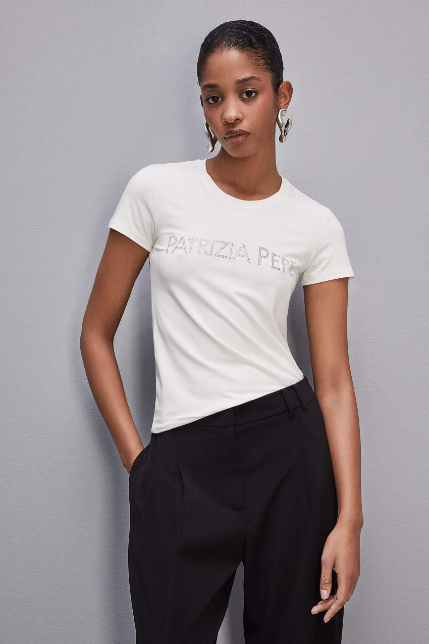 Patrizia Pepe Essential T-shirt Beyaz | XLM716835