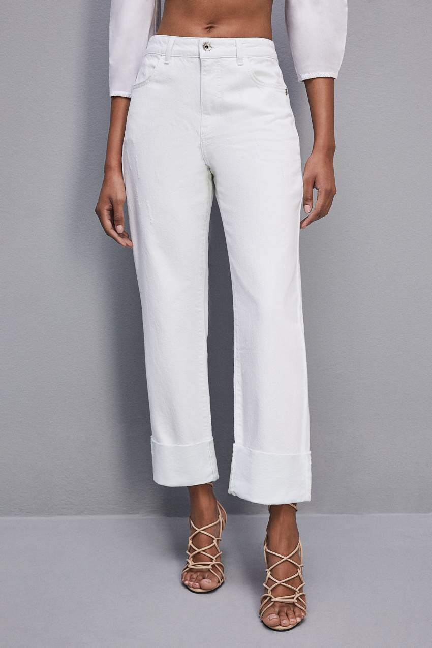 Patrizia Pepe Essential White Bull Denim Pants Beyaz | BVL624105